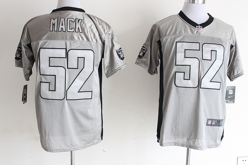 Nike Raiders 52 Mack Grey Elite Jerseys