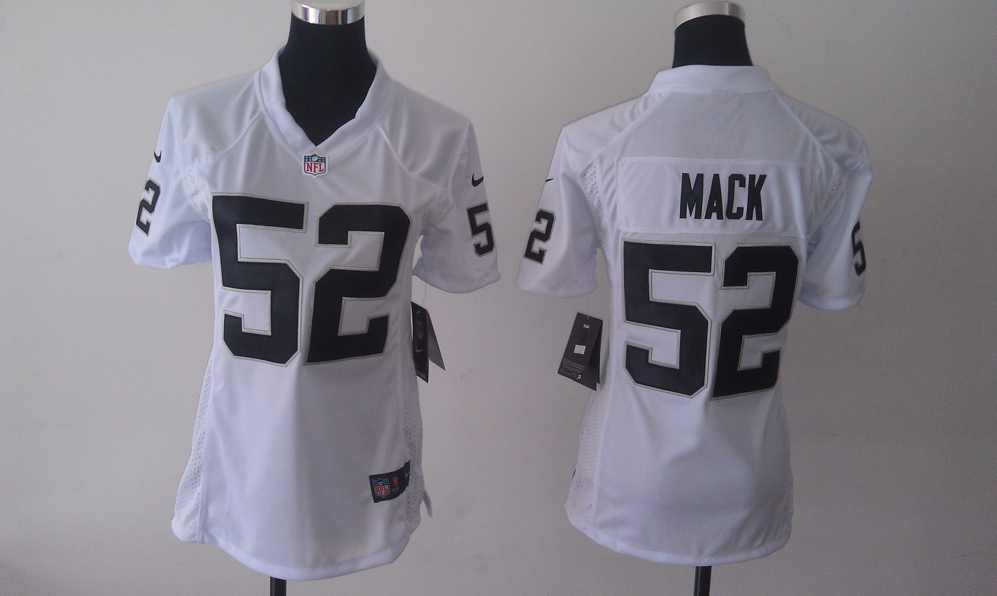 Nike Raiders 52 Mack White Women Game Jerseys