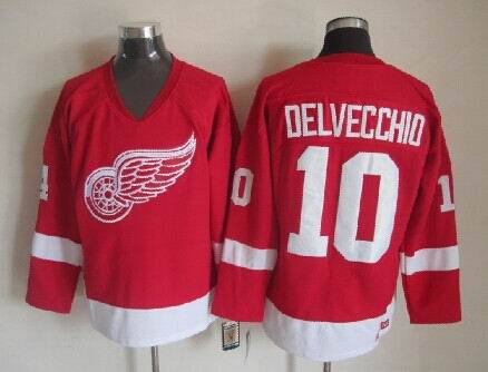 Red Wings 10 Delvecchid Red Jerseys