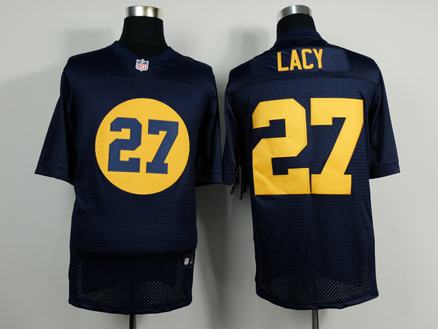 Nike Packers 27 Eddie Lacy Blue Throwback Elite Jersey