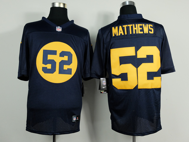Nike Packers 52 Clay Matthews Blue Throwback Elite Jersey