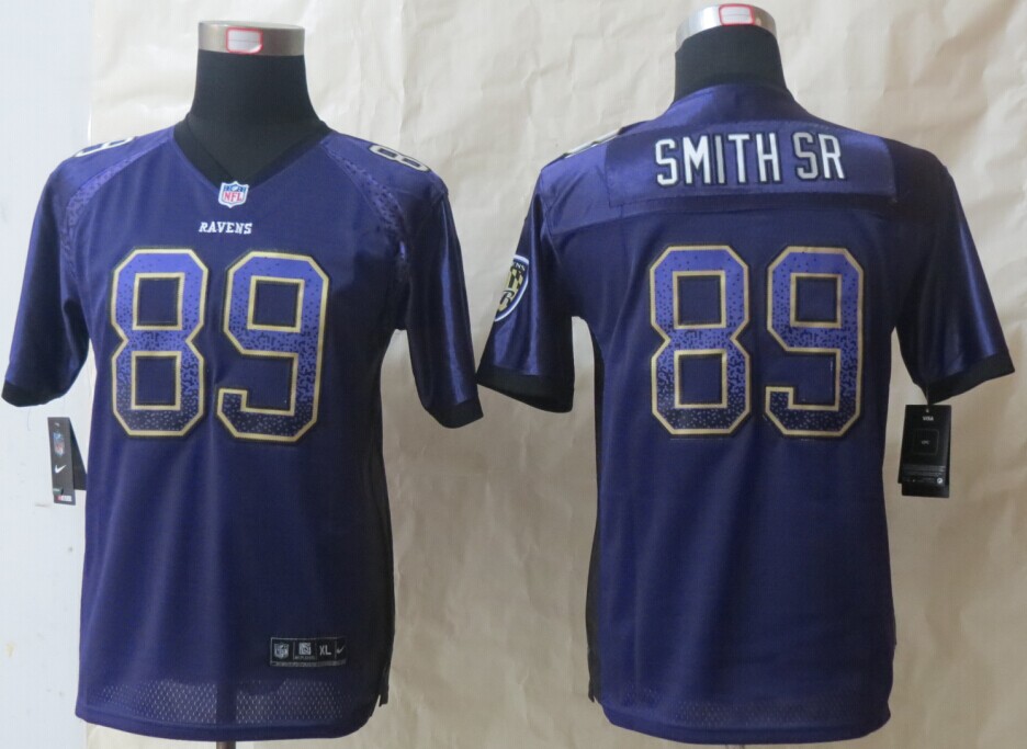 Nike Ravens 89 Smith Sr Drift Fashion Purple Youth Jerseys