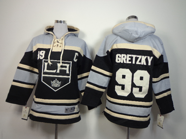 Kings 99 Gretzky Black Hooded Youth Jersey
