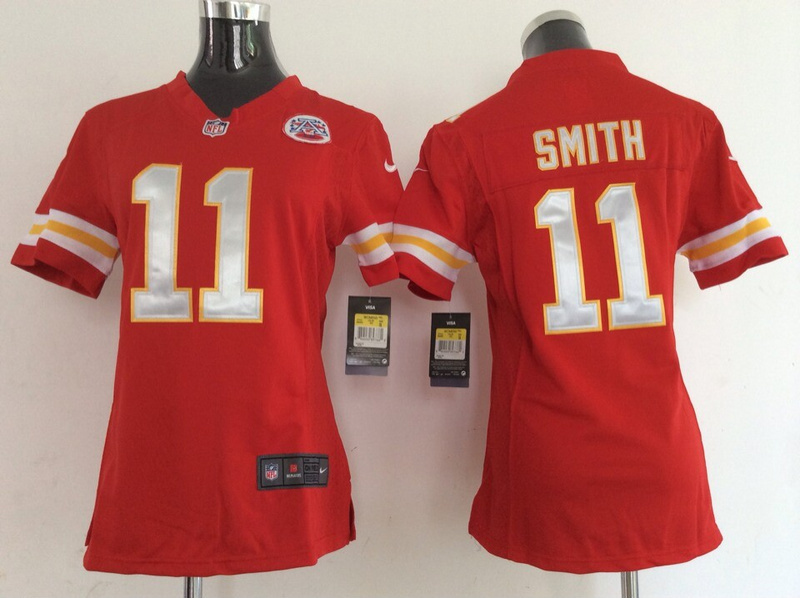 Nike Chiefs 11 Smith Red Women Game Jerseys