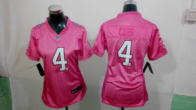 Nike Raiders 4 Carr Pink Love Women Game Jerseys