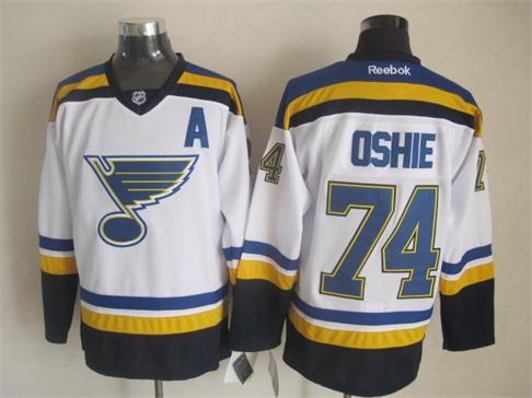 Blues 74 Oshie White With A Patch Jerseys