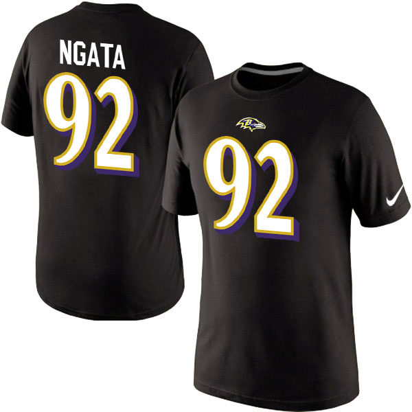 Nike Baltimore Ravens 92 Ngata Name & Number T Shirt Black02