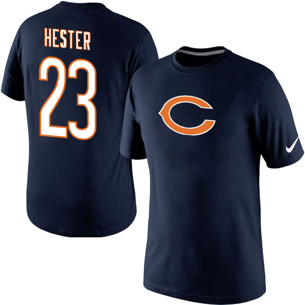 Nike Chicago Bears 23 Hester Name & Number T Shirt Blue01