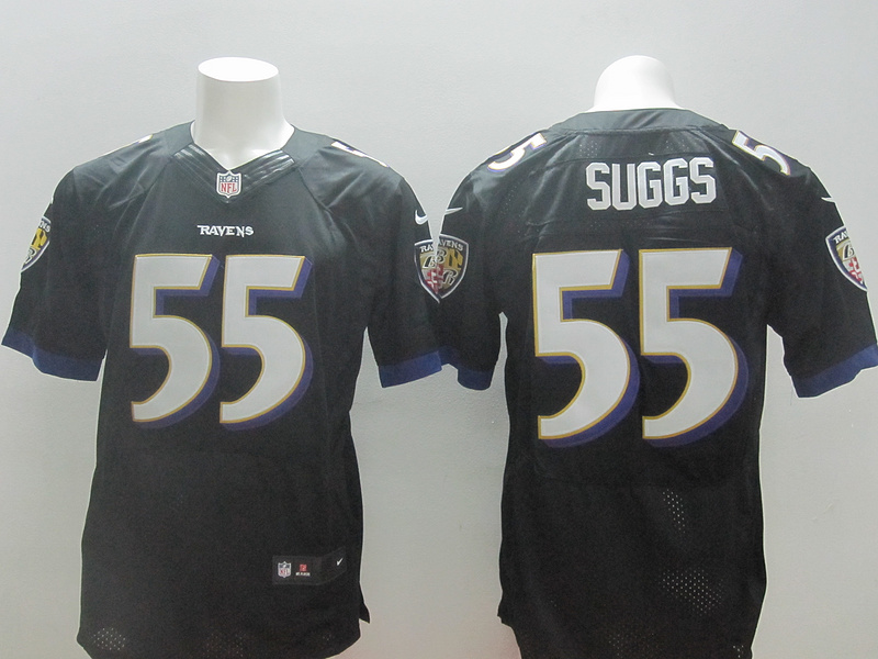 Nike Ravens 55 Suggs Black New Elite Jerseys