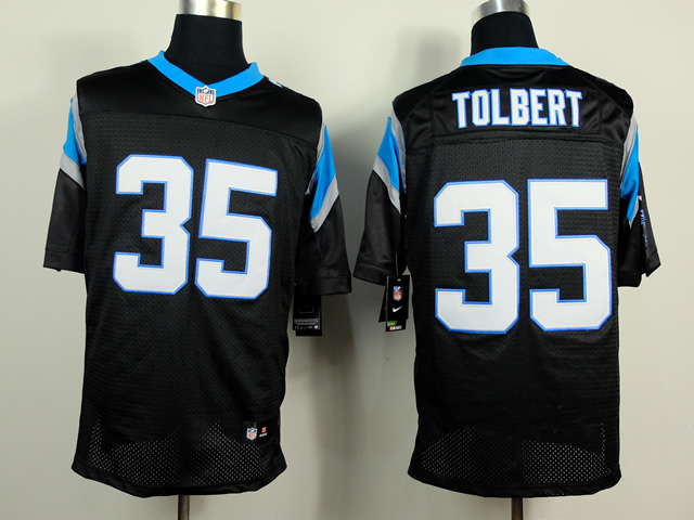 Nike Panthers 35 Mike Tolbert Black Elite Jersey