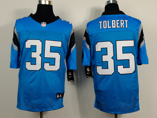 Nike Panthers 35 Mike Tolbert Blue Elite Jersey
