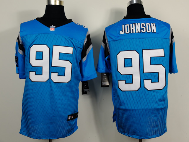 Nike Panthers 95 Charles Johnson Blue Elite Jersey