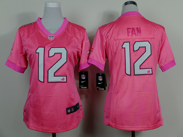 Nike Seahawks 12 Fan Pink Love Women Game Jerseys