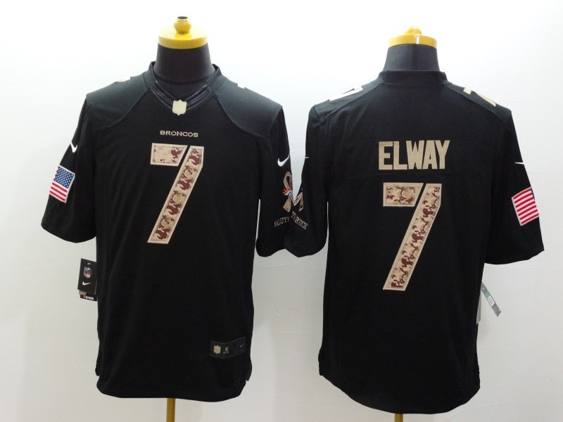 Nike Broncos 7 Elway Black Salute To Service Limited Jerseys