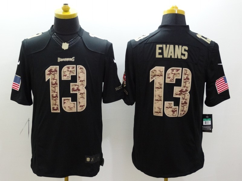 Nike Buccaneers 13 Evans Black Salute To Service Limited Jerseys