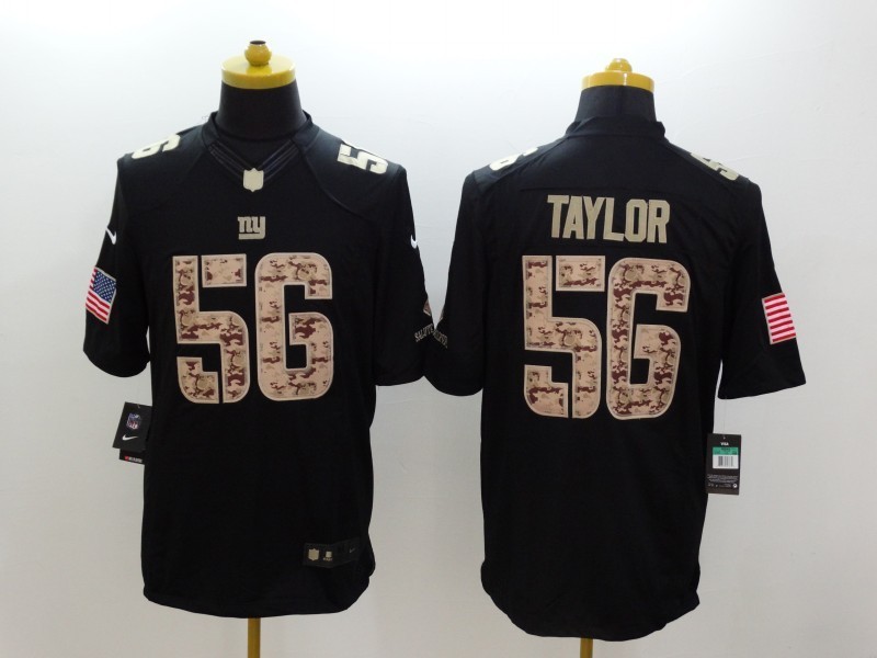 Nike Giants 56 Taylor Black Salute To Service Limited Jerseys