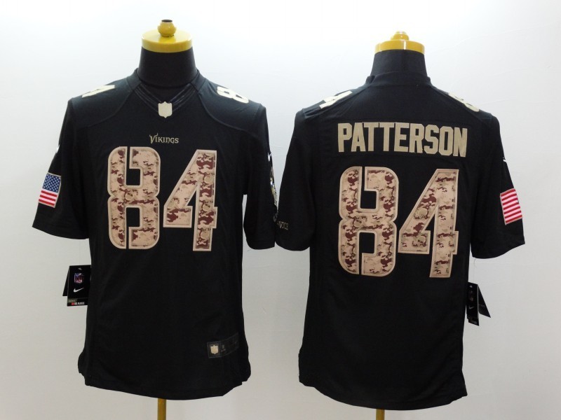 Nike Vikings 84 Patterson Black Salute To Service Limited Jerseys