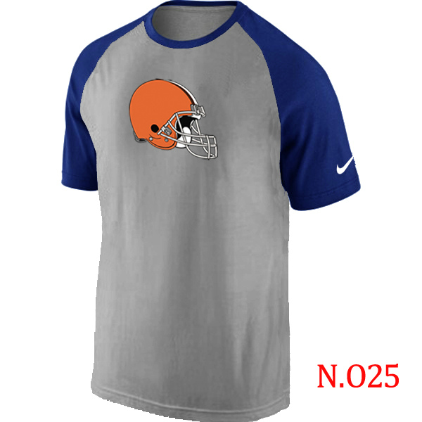 Nike Cleveland Browns Ash Tri Big Play Raglan T Shirt Grey&Blue