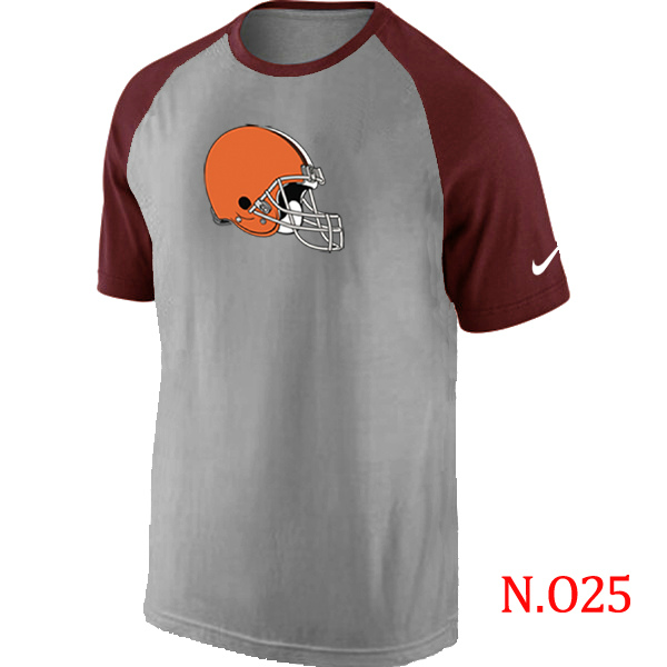 Nike Cleveland Browns Ash Tri Big Play Raglan T Shirt Grey&Red