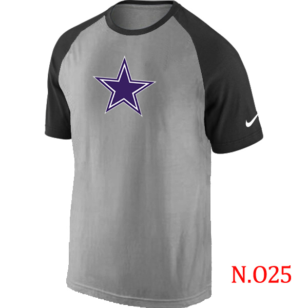 Nike Dallas Cowboys Ash Tri Big Play Raglan T Shirt Grey&Black