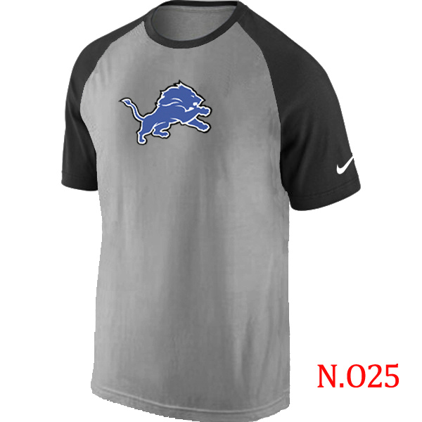 Nike Detroit Lions Ash Tri Big Play Raglan T Shirt Grey&Black