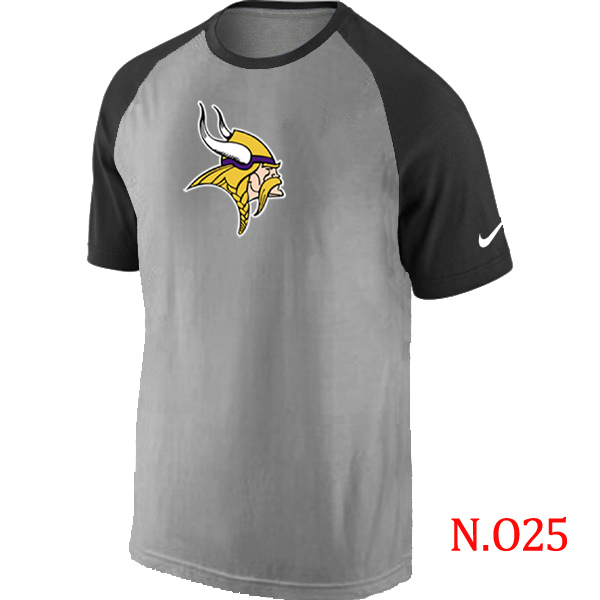 Nike Minnesota Vikings Ash Tri Big Play Raglan T Shirt Grey&Black
