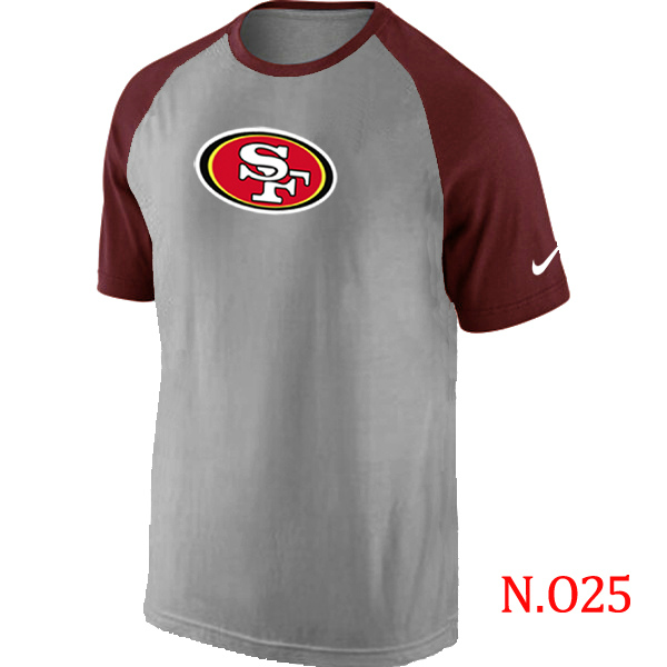 Nike San Francisco 49ers Ash Tri Big Play Raglan T Shirt Grey&Red