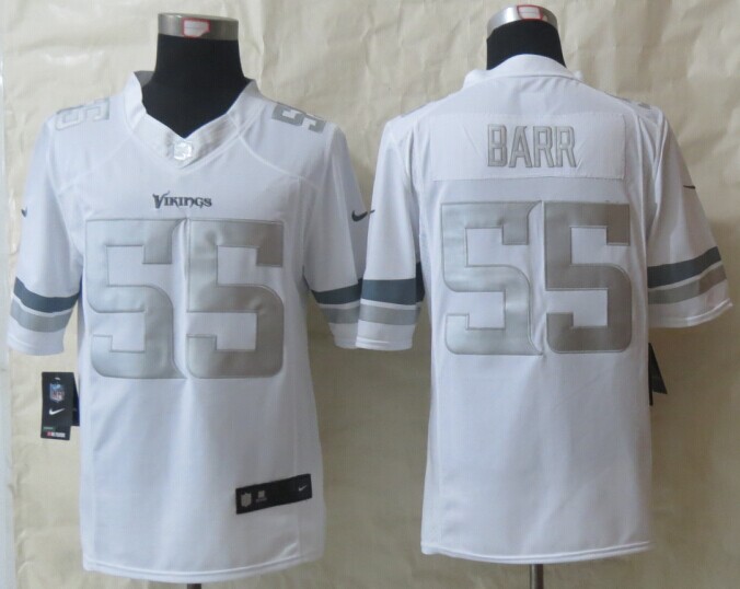 Nike Vikings 55 Barr White Platinum Limited Jerseys