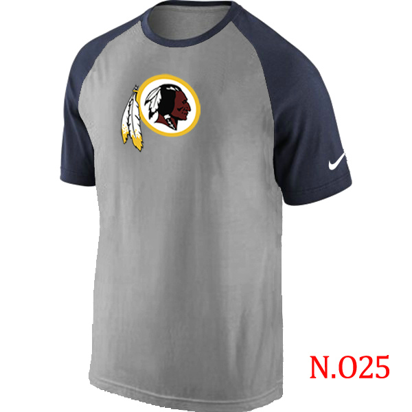 Nike Washington Redskins Ash Tri Big Play Raglan T Shirt Grey&Navy