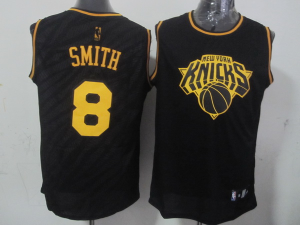 Knicks 8 Smith Black Precious Metals Fashion Jerseys