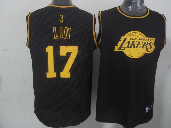 Lakers 17 Lin Black Precious Metals Fashion Jerseys