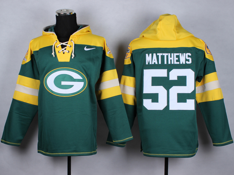 Nike Packers 52 Clay Matthews Green All Stitched Hooded Sweatshirt