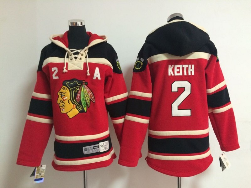 Blackhawks 2 Keith Red Youth Hooded Jersey