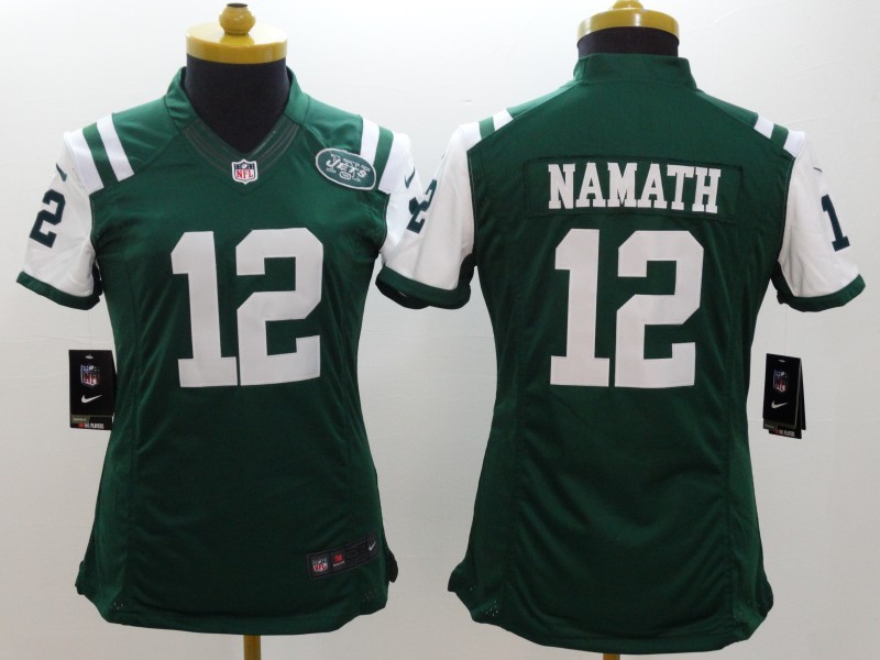 Nike Jets 12 Namath Green Women Limited Jerseys