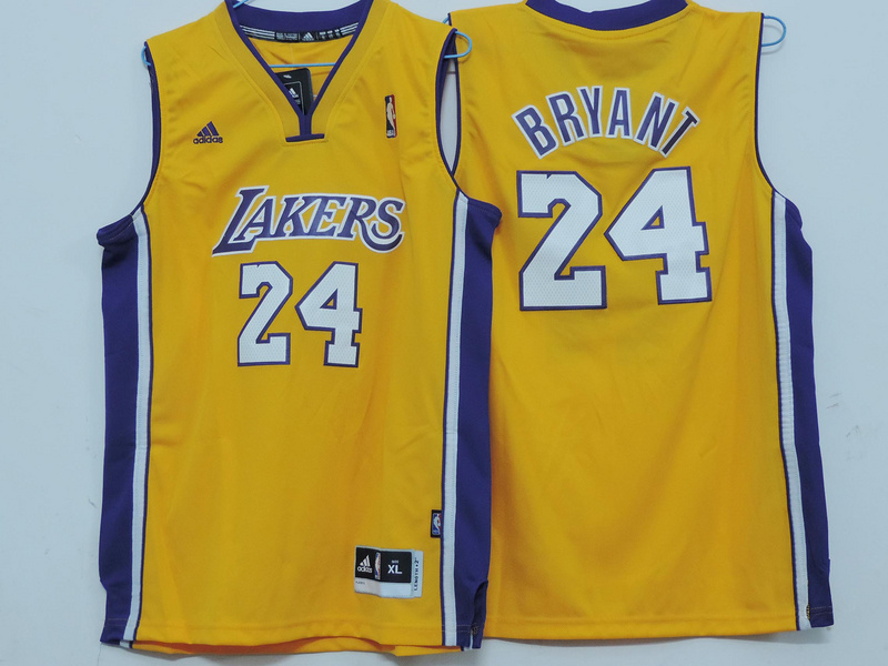 Lakers 24 Kobe Bryant Yellow Youth Swingman Jersey