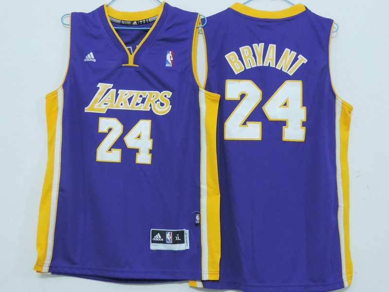 Lakers 24 Bryant Purple Youth Jersey