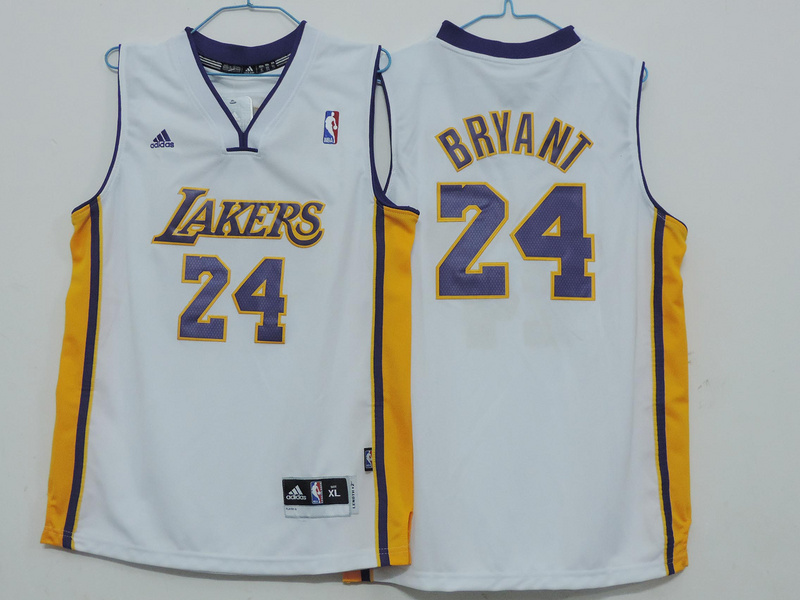 Lakers 24 Bryant White Youth Jersey