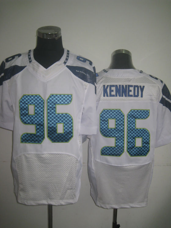 Nike Seahawks 96 Kennedy White Elite Jerseys