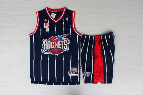 Rockets 4 Barkley Blue Hardwood Classics Jerseys(With Shorts)