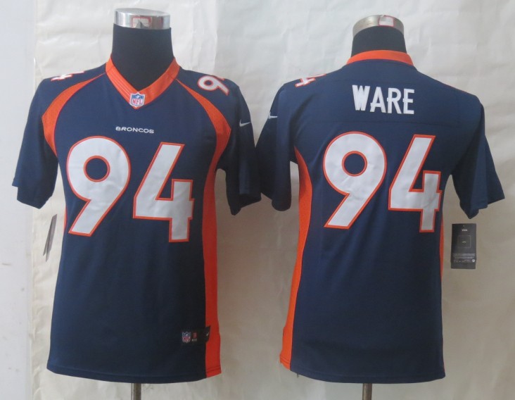 Nike Broncos 94 Ware Blue Limited Youth Jerseys