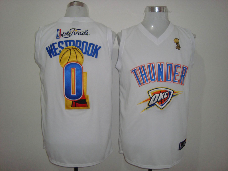 Thunder 0 Westbrook White The Finals Jerseys