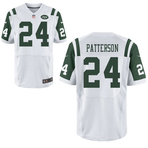 Nike Jets 24 Patterson White Elite Jersey