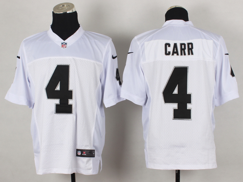 Nike Raiders 4 Carr White Elite Jerseys