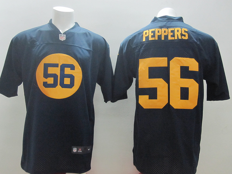 Nike Packers 56 Peppers Navy Elite Jerseys