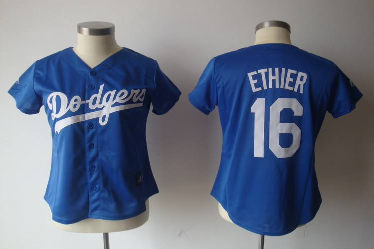Dodgers 16 Ethier Blue Women Jersey