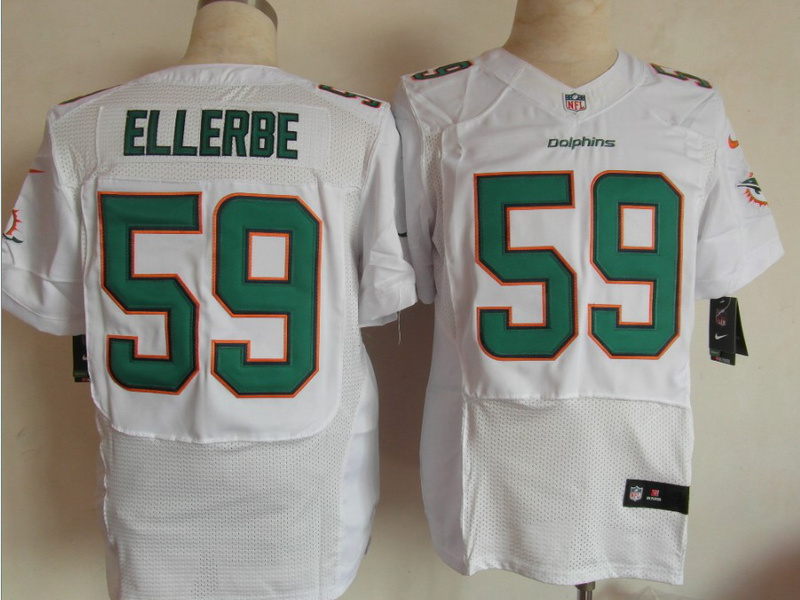 Nike Dolphins 59 Ellerbe White Elite Jerseys