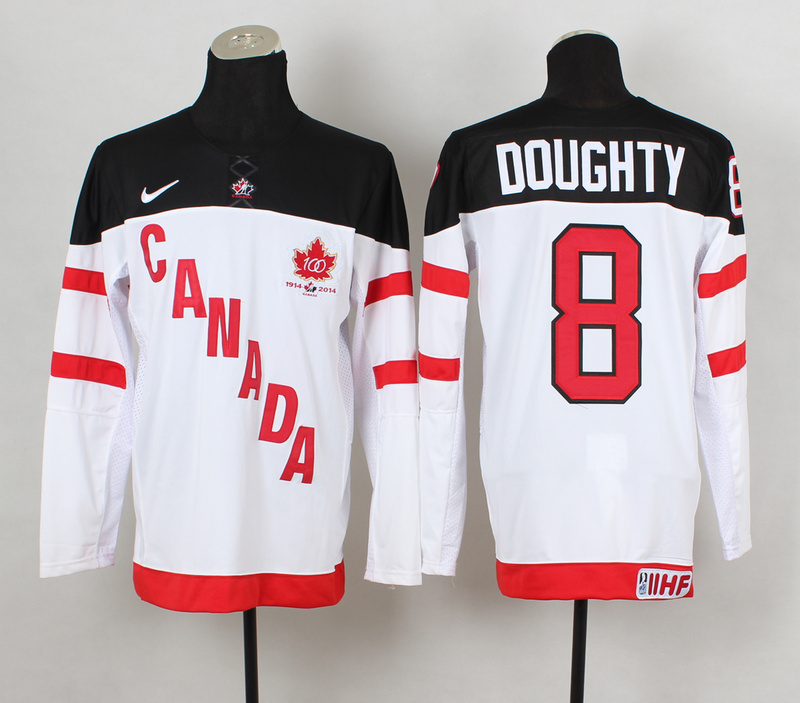 Canada 8 Doughty White 100th Celebration Jerseys