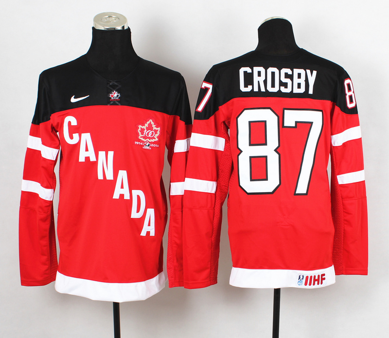 Canada 87 Crosby Red 100th Celebration Jerseys
