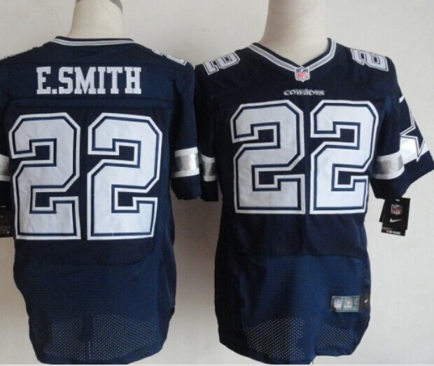Nike Cowboys 22 E.Smith Blue Elite Jersey