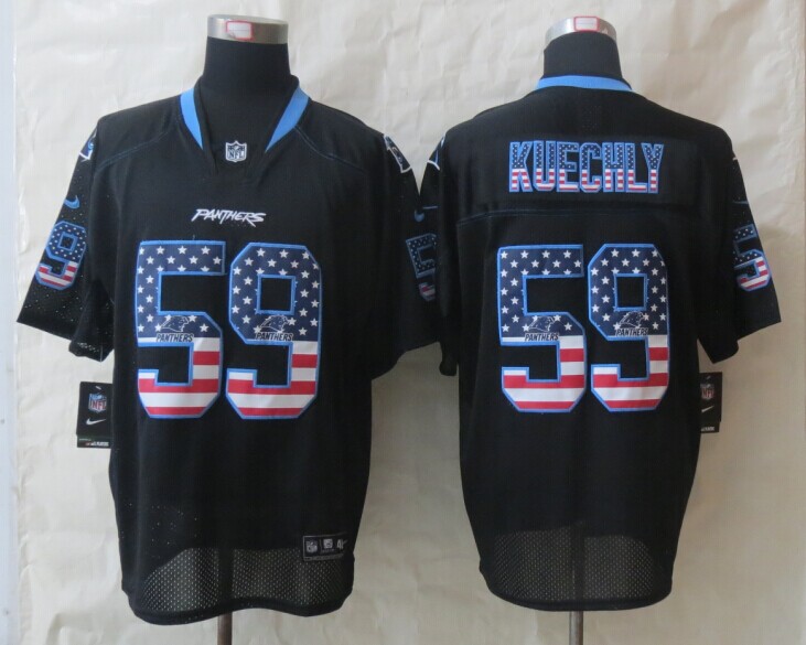 Nike Panthers 59 Luke Kuechly Black USA Flag Elite Jersey